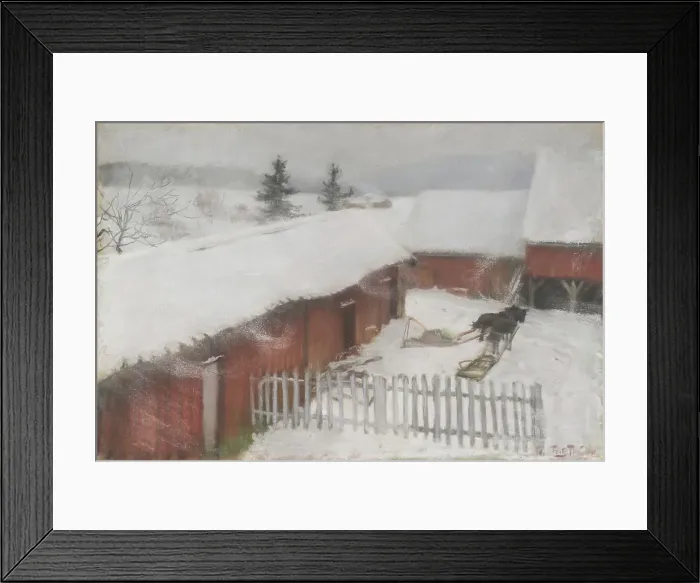 Framed Print : Winter, 1886. Creator: Frits Thaulow Framed Print : Winter, 1886. Creator: Frits Thaulow