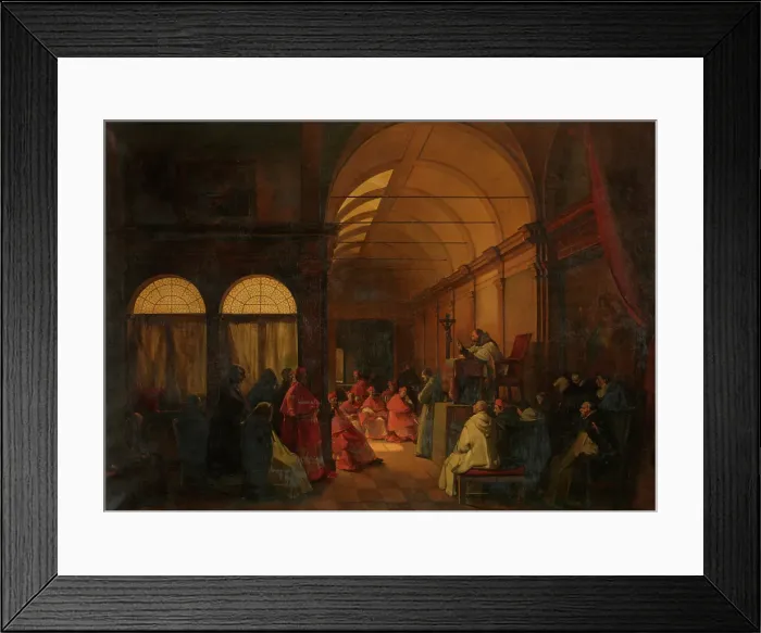 Framed Print : Before the Conclave, 1833. Creator: Francois-Marius Granet Framed Print : Before the Conclave, 1833. Creator: Francois-Marius Granet