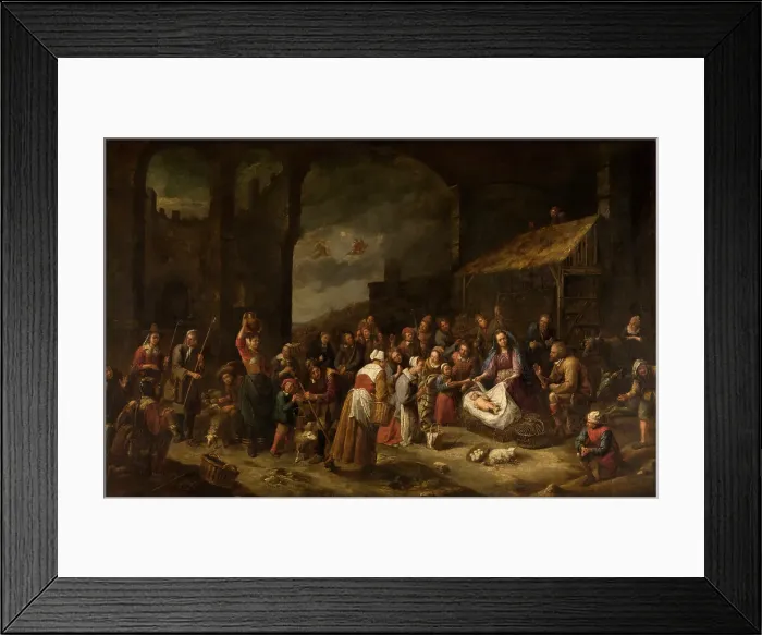 Framed Print : The Adoration of the Shepherds. Creator: Gillis van Tilborgh the Younger Framed Print : The Adoration of the Shepherds. Creator: Gillis van Tilborgh the Younger