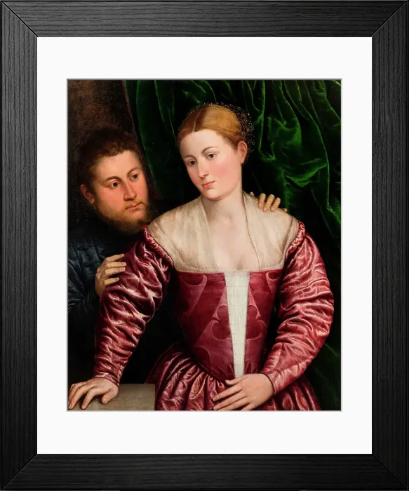 Framed Print : Double Portrait of a Venetian Woman and her Cavalier, c1560. Creator: Paris Bordone Framed Print : Double Portrait of a Venetian Woman and her Cavalier, c1560. Creator: Paris Bordone
