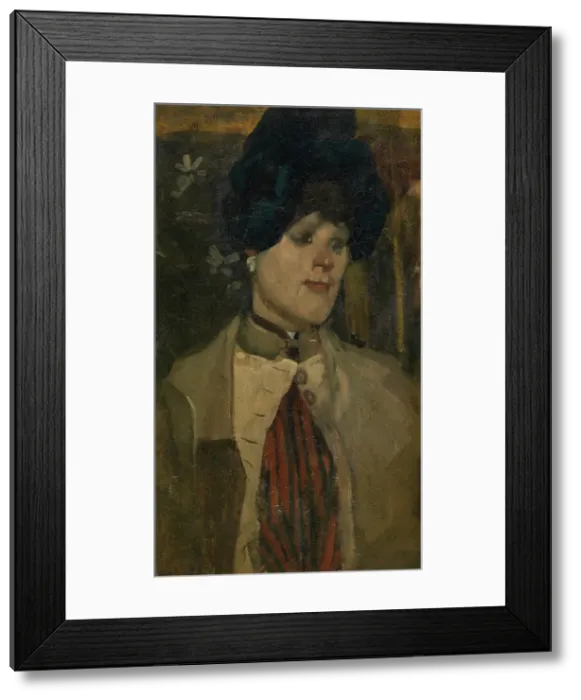Framed Print : Portrait of a Chanteuse, 1880. Creator: George Hendrik Breitner Framed Print : Portrait of a Chanteuse, 1880. Creator: George Hendrik Breitner