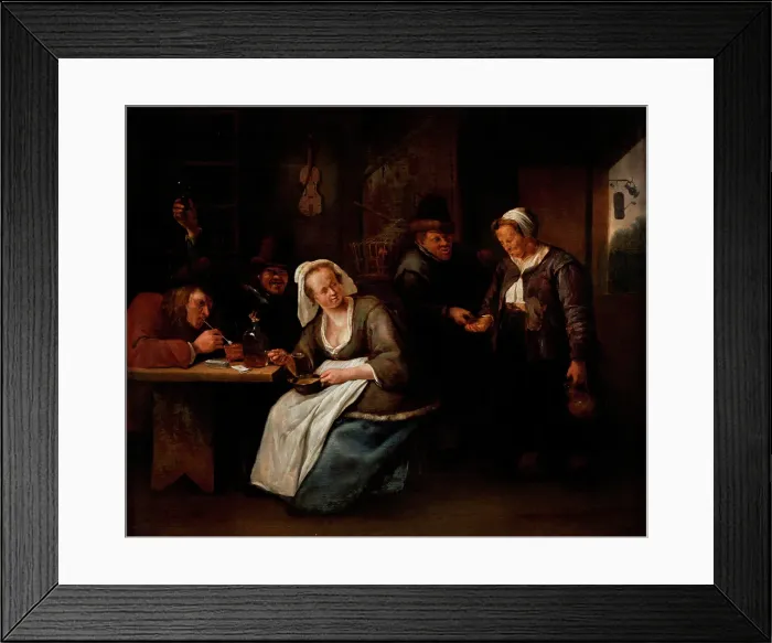 Framed Print : Tavern Scene, 1665-1670. Creator: Jan Steen Framed Print : Tavern Scene, 1665-1670. Creator: Jan Steen