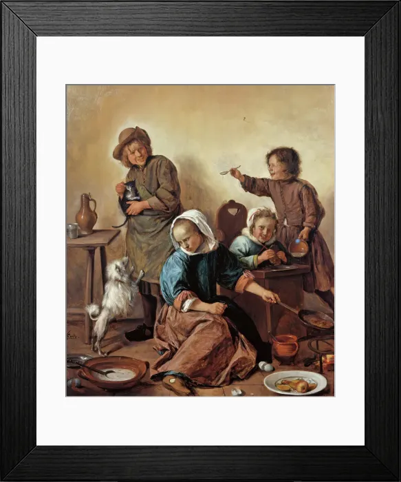 Framed Print : The Children's Meal, c1665. Creator: Jan Steen Framed Print : The Children's Meal, c1665. Creator: Jan Steen