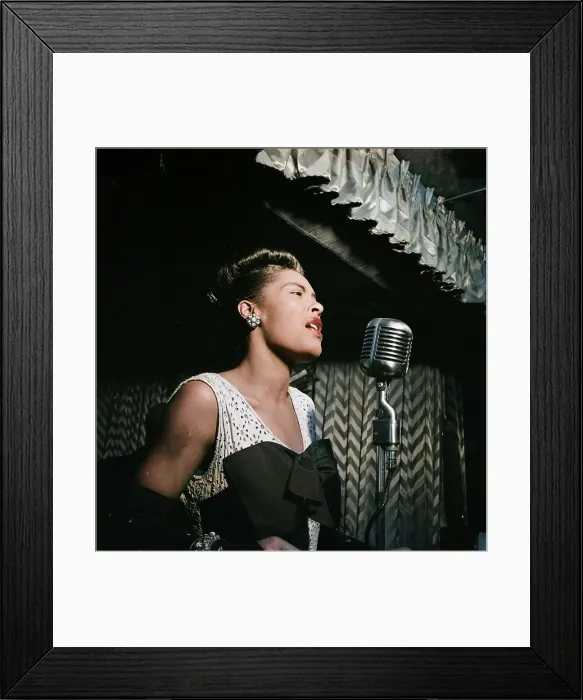 Framed Print : Portrait of Billie Holiday, Downbeat, New York, N.Y. ca. Feb. 1947. Creator: William Paul Gottlieb Framed Print : Portrait of Billie Holiday, Downbeat, New York, N.Y. ca. Feb. 1947. Creator: William Paul Gottlieb