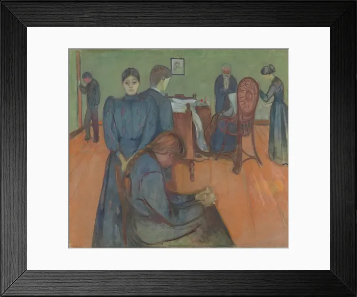 Framed Print : Death in the Sickroom, 1893. Creator: Edvard Munch Framed Print : Death in the Sickroom, 1893. Creator: Edvard Munch