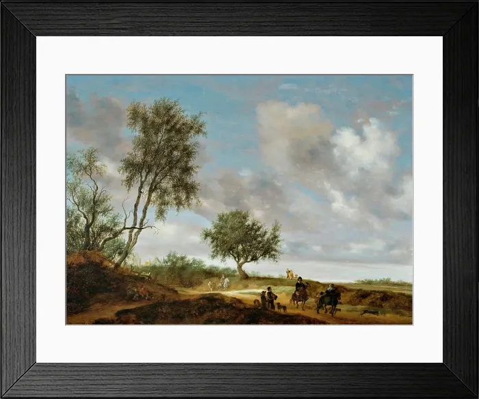 Framed Print : Landscape with Falcon Hunters on Horseback, 1648. Creator: Salomon Ruysdael Framed Print : Landscape with Falcon Hunters on Horseback, 1648. Creator: Salomon Ruysdael