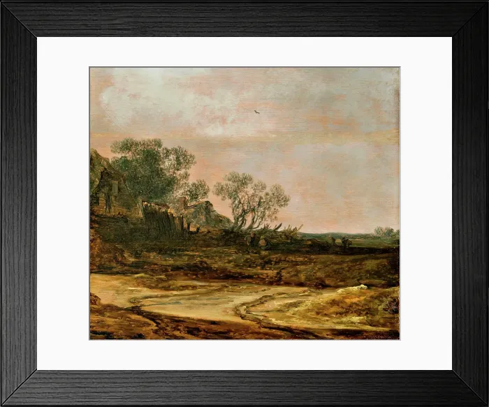 Framed Print : Dune Landscape with a Sandy Path and Farmhouses, 1632. Creator: Jan van Goyen Framed Print : Dune Landscape with a Sandy Path and Farmhouses, 1632. Creator: Jan van Goyen