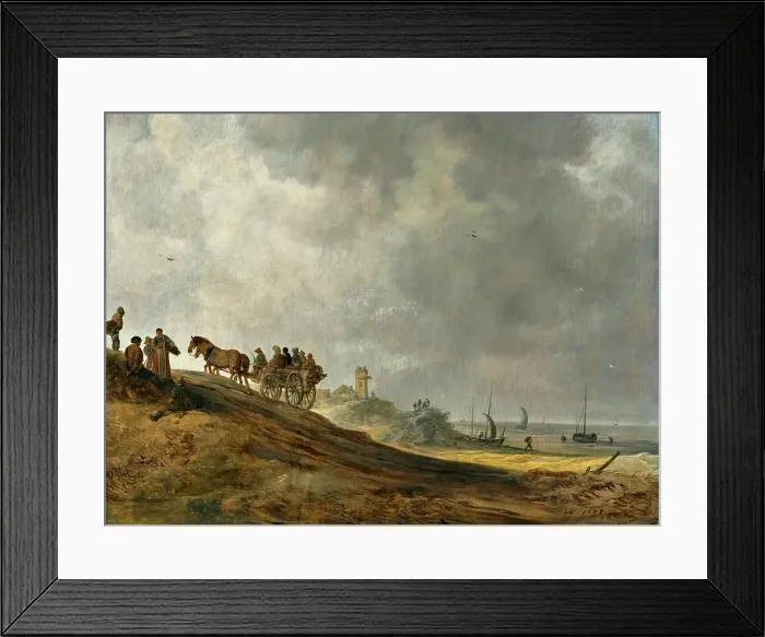 Framed Print : View on the Beach, 1638. Creator: Jan van Goyen Framed Print : View on the Beach, 1638. Creator: Jan van Goyen