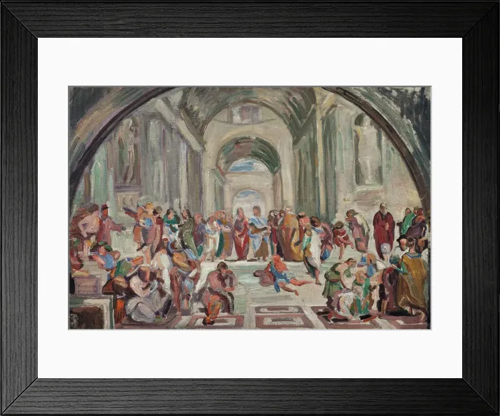 Framed Print : Copy after Rafael: The school of Athens, 1912. Creator: Jens Adolf Emil Jerichau Framed Print : Copy after Rafael: The school of Athens, 1912. Creator: Jens Adolf Emil Jerichau