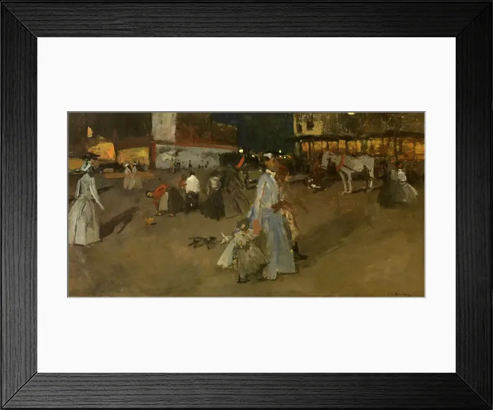 Framed Print : Evening on Dam Square in Amsterdam, 1890. Creator: George Hendrik Breitner Framed Print : Evening on Dam Square in Amsterdam, 1890. Creator: George Hendrik Breitner