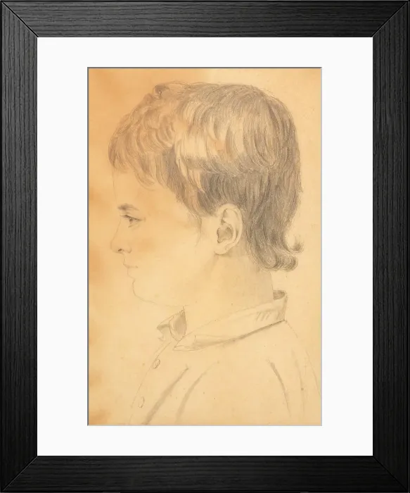 Framed Print : Portrait of Alfred Hage, 1800s. Creator: Johanne Vilhelmine Bissen Framed Print : Portrait of Alfred Hage, 1800s. Creator: Johanne Vilhelmine Bissen