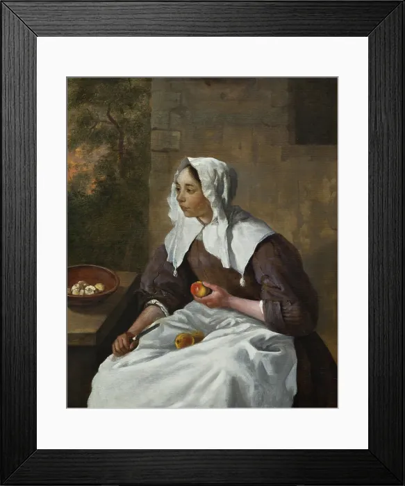Framed Print : Woman Peeling Apples, c1650-1700. Creator: Joost van Geel Framed Print : Woman Peeling Apples, c1650-1700. Creator: Joost van Geel