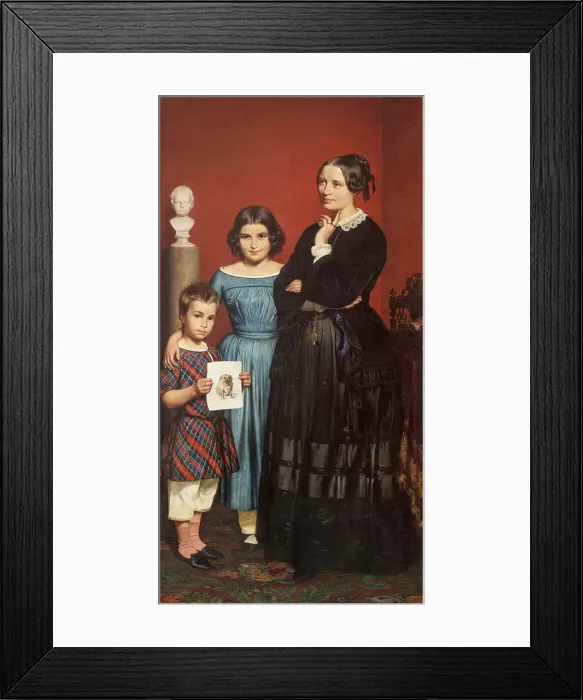 Framed Print : Portrait of Frederikke Vilhelmine Hage with Children, 1850. Creator: Wilhelm Marstrand Framed Print : Portrait of Frederikke Vilhelmine Hage with Children, 1850. Creator: Wilhelm Marstrand