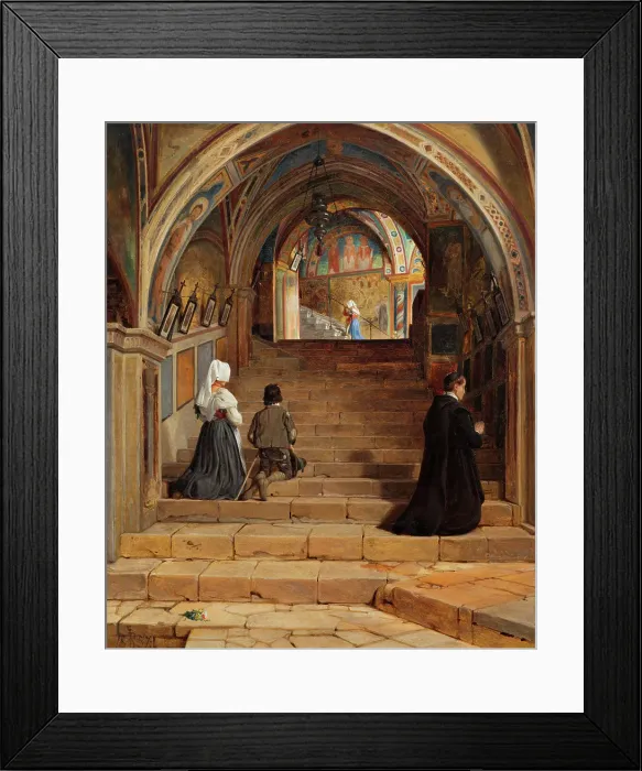 Framed Print : La Scala Santa at the Monastery San Benedetto near Subiaco, 1857. Creator: Jorgen Pedersen Roed Framed Print : La Scala Santa at the Monastery San Benedetto near Subiaco, 1857. Creator: Jorgen Pedersen Roed