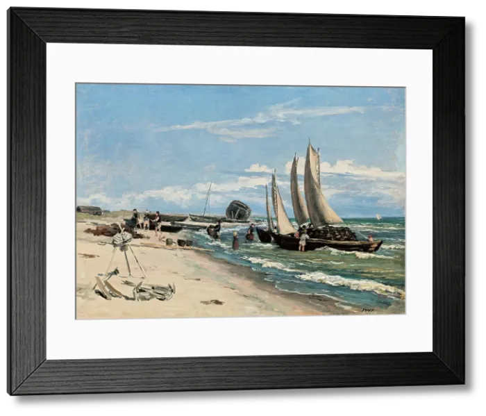 Framed Print : Beach at Skagen Vesterby, 1847. Creator: Martinus Rorbye Framed Print : Beach at Skagen Vesterby, 1847. Creator: Martinus Rorbye