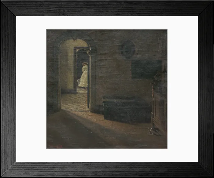 Framed Print : Interior with a Lady, 1918. Creator: Georges Nauwelaerts Framed Print : Interior with a Lady, 1918. Creator: Georges Nauwelaerts