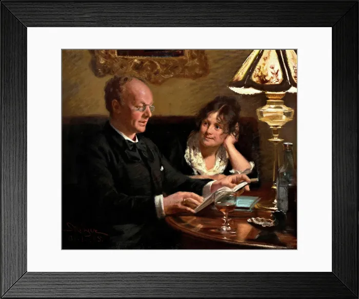 Framed Print : Double portrait of royal actor Emil Poulsen (1842-1911) and his wife Anna, born Naeser... 1885. Creator: Peder Severin Kroyer Framed Print : Double portrait of royal actor Emil Poulsen (1842-1911) and his wife Anna, born Naeser... 1885. Creator: Peder Severin Kroyer