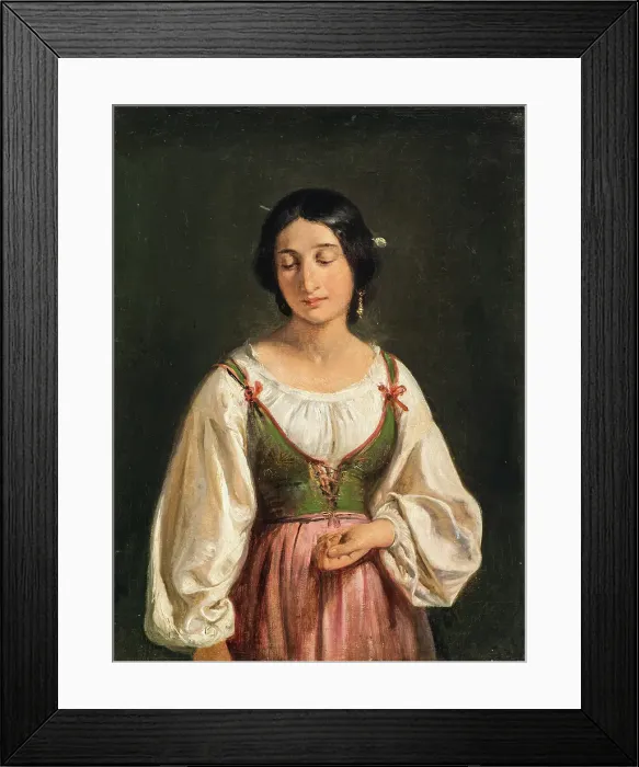 Framed Print : Standing Italian Woman. Study for A Goatherd Selling Milk, c1840. Creator: Wilhelm Marstrand Framed Print : Standing Italian Woman. Study for A Goatherd Selling Milk, c1840. Creator: Wilhelm Marstrand