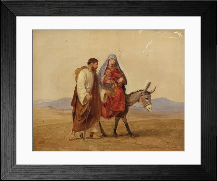 Framed Print : The Holy Family on the run. Sketch, n.d. (before 1841). Creator: Wilhelm Marstrand Framed Print : The Holy Family on the run. Sketch, n.d. (before 1841). Creator: Wilhelm Marstrand