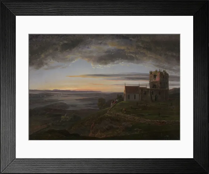 Framed Print : The Ruined Church at Avaldsnes on Karmoy, 1820. Creator: Johan Christian Dahl Framed Print : The Ruined Church at Avaldsnes on Karmoy, 1820. Creator: Johan Christian Dahl