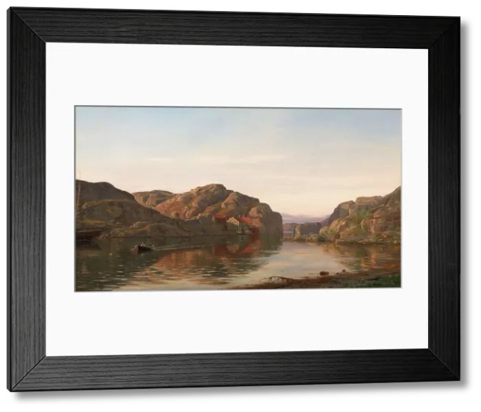 Framed Print : Morning in Ny-Hellesund, 1885. Creator: Amaldus Nielsen Framed Print : Morning in Ny-Hellesund, 1885. Creator: Amaldus Nielsen