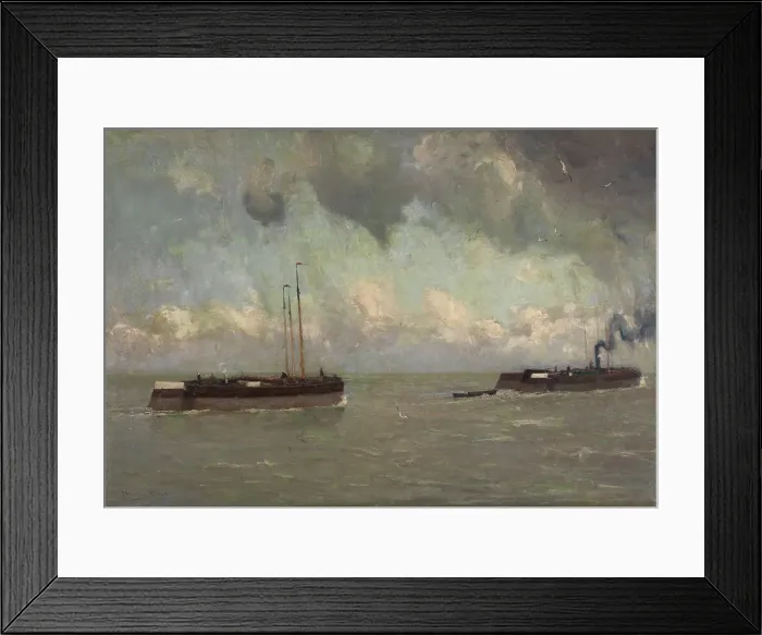 Framed Print : On the Low Scheldt, c1880-1920. Creator: Frans Hens Framed Print : On the Low Scheldt, c1880-1920. Creator: Frans Hens
