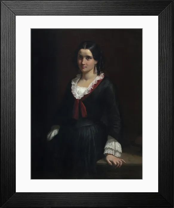 Framed Print : Portrait of Miss Vilhelmine (Ville) Hage, later Mrs. Heise (1838-1912), 1853. Creator: Wilhelm Marstrand