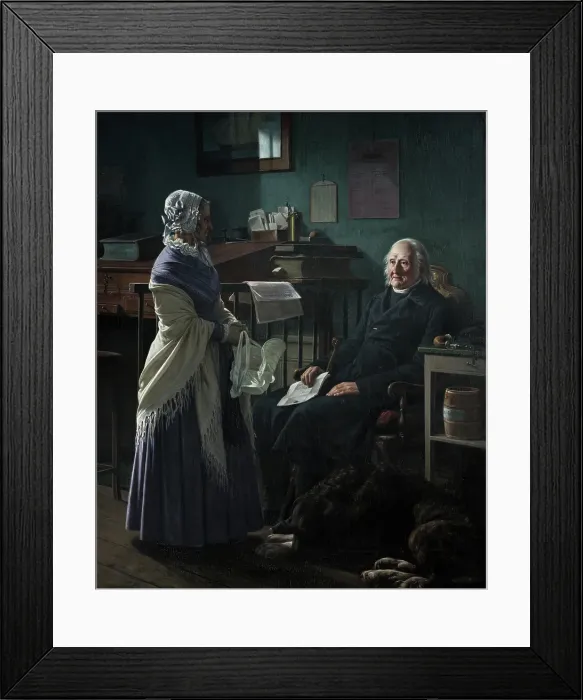 Framed Print : Double portrait of the merchant Christopher Friedenreich Hage (1759-1849) and his wife... 1849. Creator: Wilhelm Marstrand