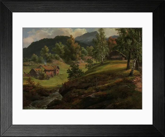 Framed Print : Farm at Lysekloster, 1841. Creator: Johan Christian Dahl Framed Print : Farm at Lysekloster, 1841. Creator: Johan Christian Dahl