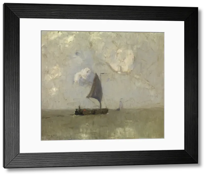 Framed Print : Rain on the Scheldt, 1907. Creator: Frans Hens Framed Print : Rain on the Scheldt, 1907. Creator: Frans Hens