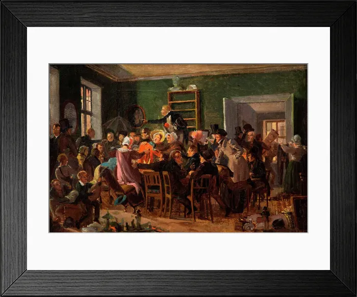 Framed Print : Scene from an auction, 1835. Creator: Wilhelm Marstrand Framed Print : Scene from an auction, 1835. Creator: Wilhelm Marstrand