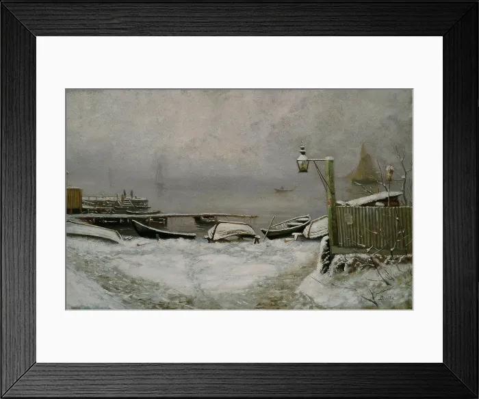 Framed Print : The Coast at Drobak in December, 1890. Creator: Karl Edvard Diriks Framed Print : The Coast at Drobak in December, 1890. Creator: Karl Edvard Diriks