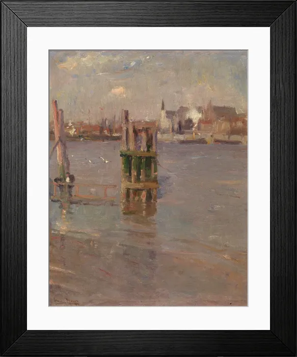 Framed Print : A View on the Scheldt, 1894. Creator: Frans Hens Framed Print : A View on the Scheldt, 1894. Creator: Frans Hens