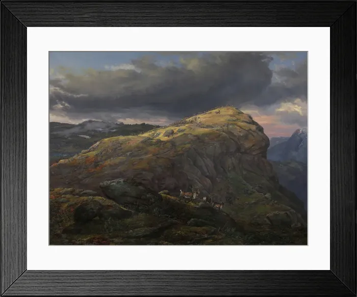 Framed Print : Stugunoset at Filefjell, 1851. Creator: Johan Christian Dahl Framed Print : Stugunoset at Filefjell, 1851. Creator: Johan Christian Dahl