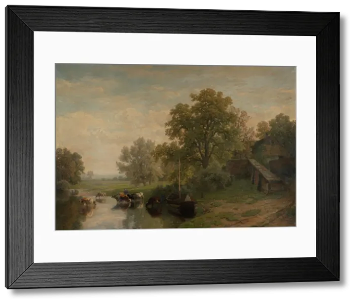 Framed Print : Landscape in Limburg, 1886. Creator: Frans Keelhoff Framed Print : Landscape in Limburg, 1886. Creator: Frans Keelhoff