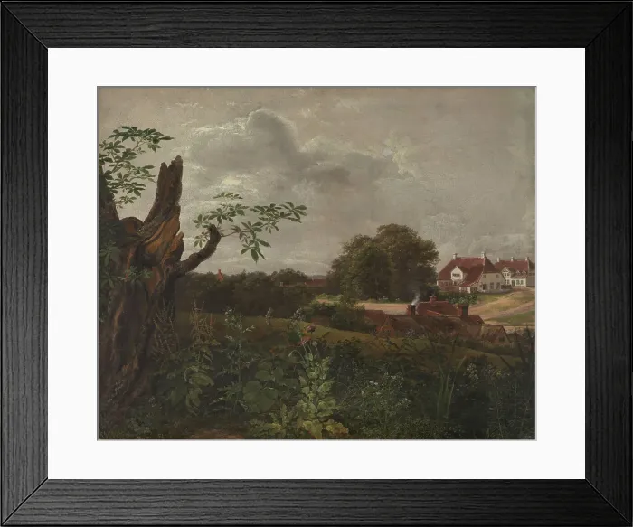 Framed Print : The Big Inn at Fredensborg, 1817. Creator: Johan Christian Dahl Framed Print : The Big Inn at Fredensborg, 1817. Creator: Johan Christian Dahl
