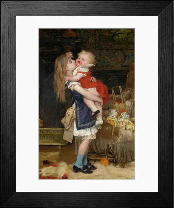 Framed Print : Inconsolable, 1878. Creator: Franz Verhas Framed Print : Inconsolable, 1878. Creator: Franz Verhas