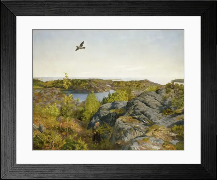 Framed Print : Spring Day by the Sea, 1887. Creator: Theodor Kittelsen Framed Print : Spring Day by the Sea, 1887. Creator: Theodor Kittelsen