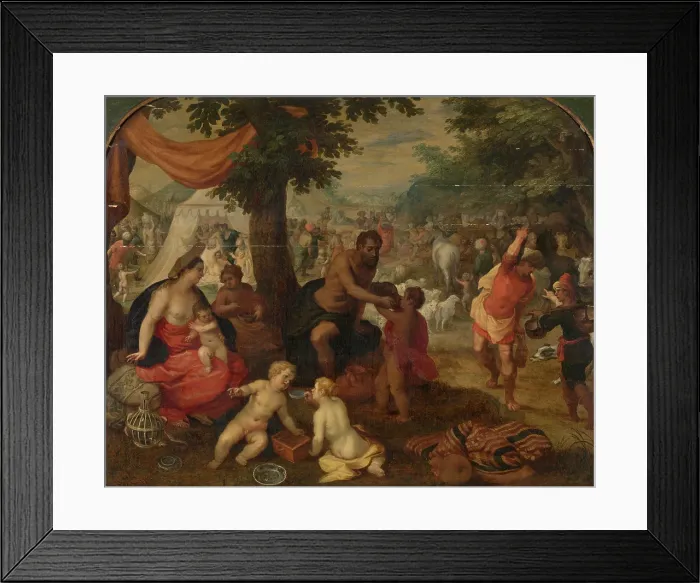 Framed Print : The Israelites in the Desert. Creator: Hendrick van Balen I Framed Print : The Israelites in the Desert. Creator: Hendrick van Balen I