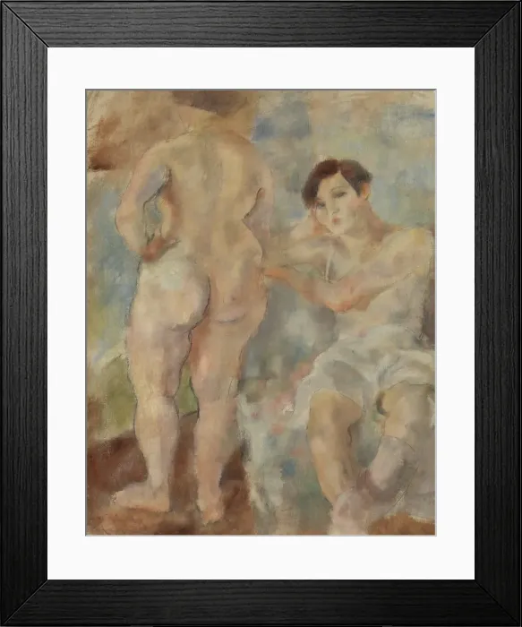 Framed Print : The two Sisters from Bretagne, 1928. Creator: Jules Pascin Framed Print : The two Sisters from Bretagne, 1928. Creator: Jules Pascin