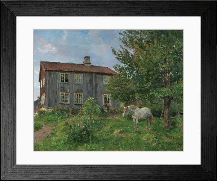 Framed Print : At the Farm, Ulvin, 1889. Creator: Gerhard Munthe Framed Print : At the Farm, Ulvin, 1889. Creator: Gerhard Munthe