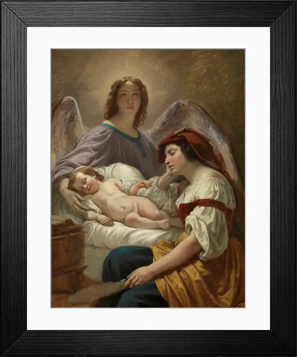 Framed Print : The Guardian Angel. Creator: Henri Decaisne Framed Print : The Guardian Angel. Creator: Henri Decaisne