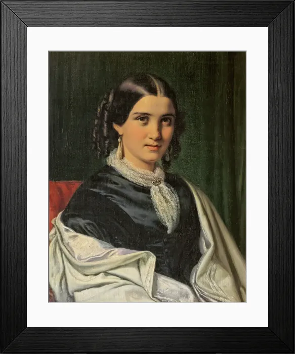 Framed Print : Portrait of Mrs. Vilhelmine Heise, born Hage (1838-1912), 1856. Creator: Wilhelm Marstrand Framed Print : Portrait of Mrs. Vilhelmine Heise, born Hage (1838-1912), 1856. Creator: Wilhelm Marstrand