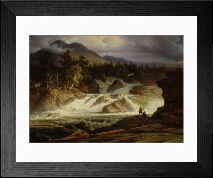 Framed Print : The Labro Falls, 1838. Creator: Thomas Fearnley Framed Print : The Labro Falls, 1838. Creator: Thomas Fearnley