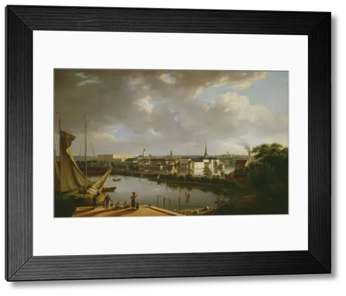Framed Print : View of Stockholm, 1824. Creator: Thomas Fearnley Framed Print : View of Stockholm, 1824. Creator: Thomas Fearnley