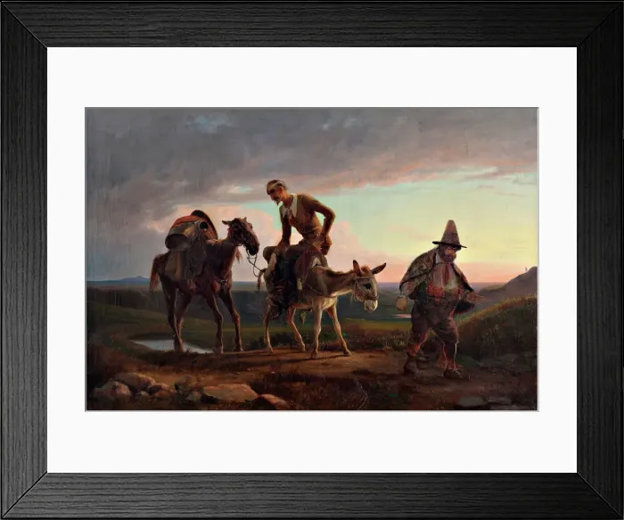 Framed Print : Don Quixote's first ride home, n.d. (after 1847). Creator: Wilhelm Marstrand Framed Print : Don Quixote's first ride home, n.d. (after 1847). Creator: Wilhelm Marstrand