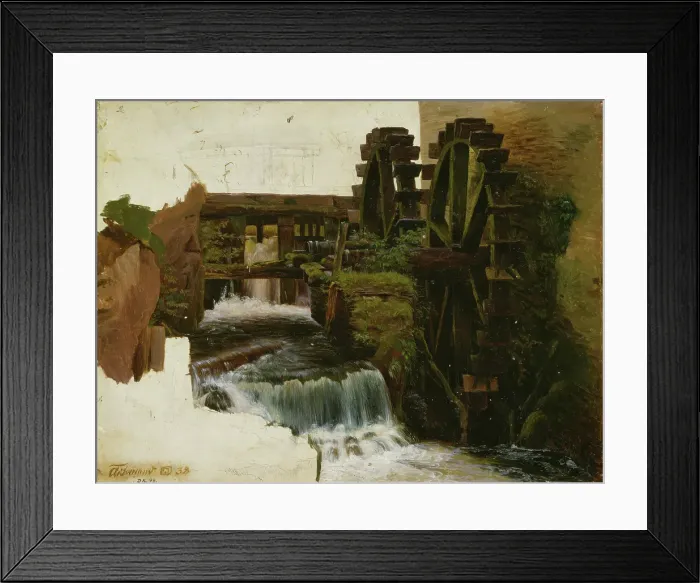 Framed Print : Millstream, 1838. Creator: Adolph Tidemand Framed Print : Millstream, 1838. Creator: Adolph Tidemand