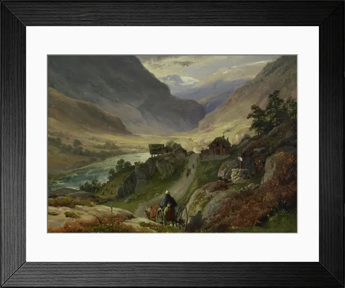 Framed Print : Steep Roads in Laerdal, 1839. Creator: Thomas Fearnley Framed Print : Steep Roads in Laerdal, 1839. Creator: Thomas Fearnley
