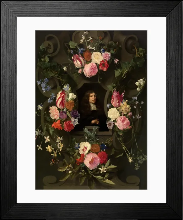 Framed Print : Portrait of a Man in a Guirland, c1850-1880. Creator: Gonzales Cockes Framed Print : Portrait of a Man in a Guirland, c1850-1880. Creator: Gonzales Cockes