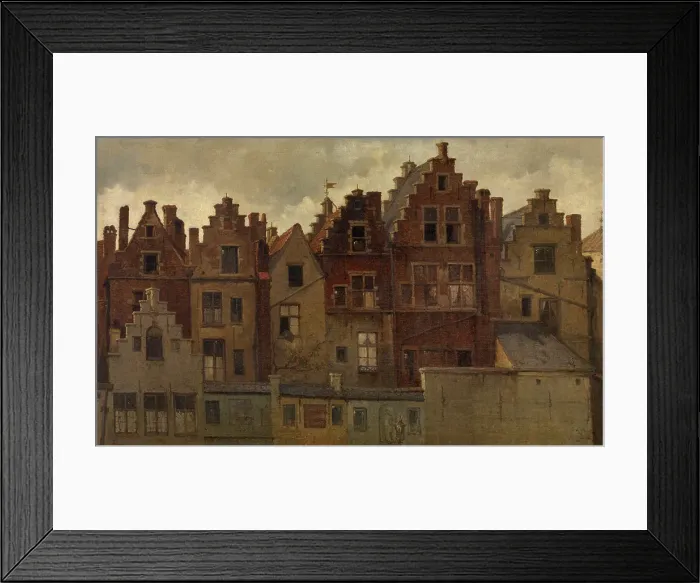 Framed Print : Old Facades on the Handschoenmarkt, c1870s. Creator: Hendrik Frans Schaefels Framed Print : Old Facades on the Handschoenmarkt, c1870s. Creator: Hendrik Frans Schaefels